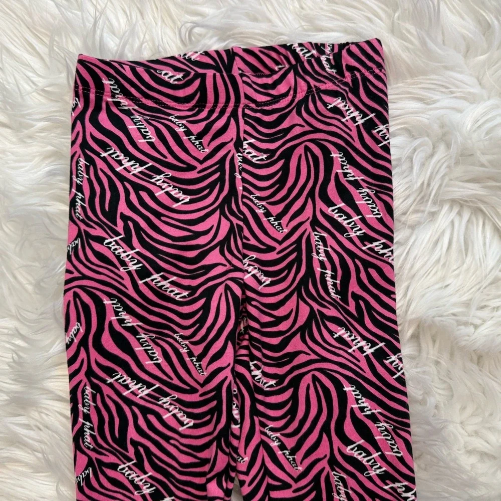 Baby Phat Girls Size 4 Gray‎ Hoodie Pink Zebra Leggings 2 Piece Set NWT